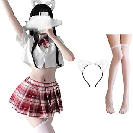 Schoolgirl Lingerie Set Sailor Uniform Dress Cosplay JK Student Wear Pleated Skirt With Socks