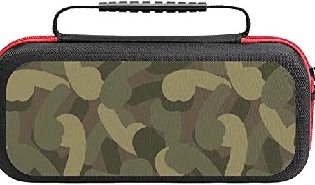BAIKUTOUAN Penis Camo Portable Carrying Case Storage Bag For Nintendo Switch Lite & Accessories Travel Printed