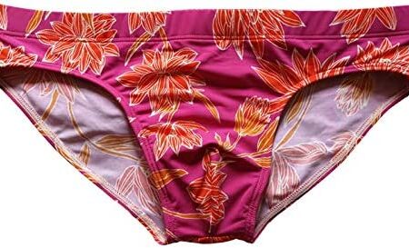 HDDNZH Men'S Underwear,Penis Push Up Swim Rose Red Briefs Sexy Padded Swimwear For Men Swimming Trunks Floral Gay Mens Swimsuit Bikini Beach Bath Shorts Bulge Cool Printed Mens Shorts