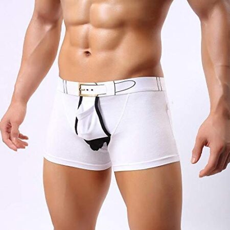 HDDNZH Men'S Underwear,Sexy Fashion Pockets White Boxer Shorts Brand Men Underwear Boxer Cotton Body Sexy Gay Penis Pouch Underpants Breathable Comfortable Stretch Boxer Briefs