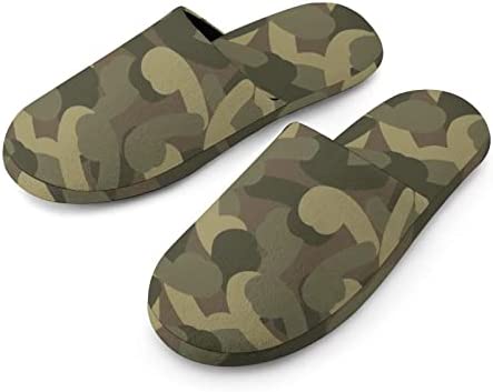 Penis Camo Flannel Slippers For Men Memory Foam Soft Warm Home Shoes Print