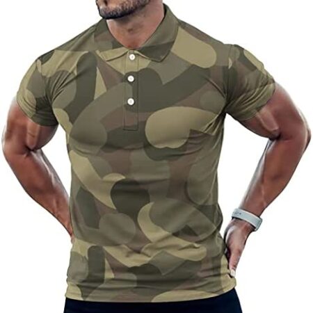 Penis Camo Men's Polo Shirts Short Sleeve Casual Tennis Tee Slim Fit Top Summer Funny
