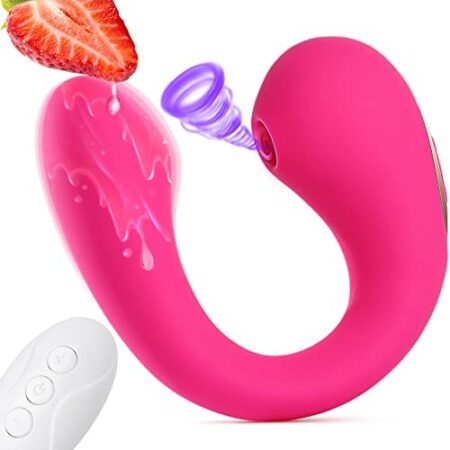 Sex Toys Vibrators for Clitoral Suction and G-spot Penis Glans with Wireless Remote Control, Vagina Anus Tits Nipple Stimulate with 7 Vibration Patterns, for Couple Men and Women, Pink