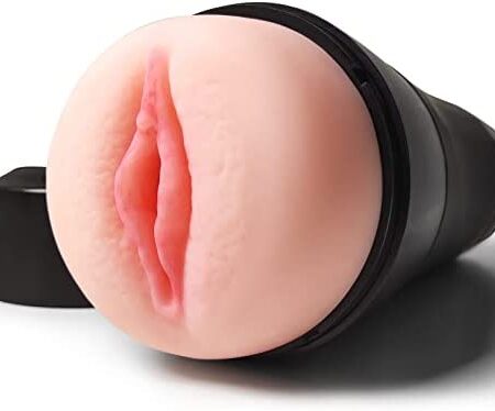 Male Masturbator Cup, Pocket Pussy for Men Penis with 12 Stimulation Vibration Modes, 3D Realistic Textured Vagina Masturbers Detachable, Sex Toys for Man Masturbation (Black+Flesh)