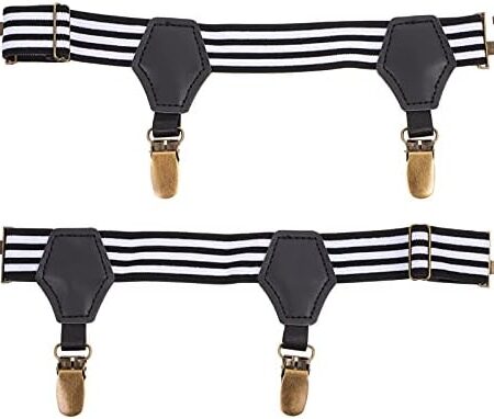 Amosfun Leg Garter Belt with Buckle Anti- Slip Clips Adjustable Elastic Punk Gothic Thigh Ring Garter for Women Girls Cosplay Supplies