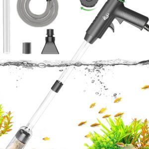 AQQA Aquarium Gravel Cleaner, 4-in-1 Upgrade Suction Power Manual Fish Tank Gravel Vacuum Cleaner Tools for Aquarium Water Changer with Water Flow Adjustment Use for Fish Tank Cleaning Gravel Sand