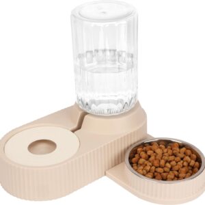 Belle Vous 2-In-1 Cat Food And Water Bowl Set - 1.8L/60oz Capacity Waterer - Food Bowl for Large & Small Dogs, Cats, Kittens and Puppies - Easy-to-Clean - Suitable for Wet or Dry Food