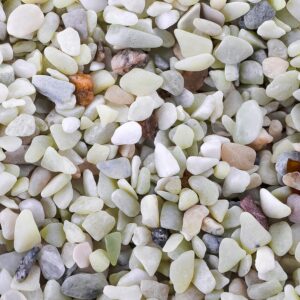 Cedilis 12lb Decorative Polished Jade Pebbles, Natural Mixed Color Gravel, Ornamental River Rocks Stones for Outdoor & Indoor Home Plants Garden Decoration