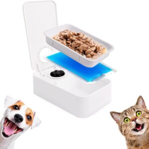 AFP Automatic Cats & Dogs Meal Feeder with Ice Pack, BPA-free 1 Meal Pet Food Dispenser with 48hr Timer, Dry & Wet Food Feeder for Dogs and Cats