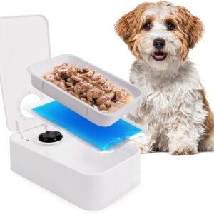 ALL FOR PAWS Automatic Cat Feeder 1 Meal Dog Feeder with Ice Pack, Dishwasher Safe Dry & Wet Pet Food Dispenser with 48-Hour Timer, Single