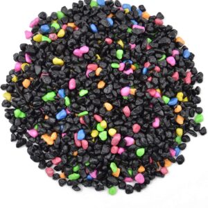 CNZ Aquarium Gravel Black & Flourescent Mix for Plant Aquariums, Landscaping, Home Decor, 0.25"-0.35" (10-Pound)