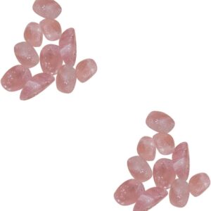 Ciieeo 2pcs Healing Stones Aquarium Decorations Pink Stones Diy Handicraft Gravel Crystal Rock Tumbled Gravel Stone Rose Quartz Crystal Jewelry Kit Natural Crystal Stone Crystal Beads Gem