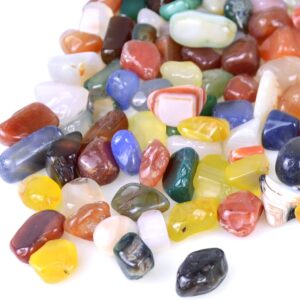 KINGOU Mixed Color Gems/Pebbles/Beads, Colorful Glass Beads, Candy Rocks, Agate Gems for Vase Filler Craft …