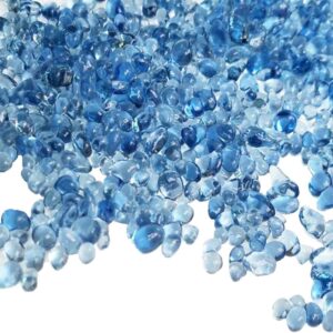 KISEER Clear Aquarium Glass Beads Bulk 1 Pound Glass Gems Marbles Pebbles Gravel Rock for Aquarium, Fish Tank, Garden, Vase Fillers, Succulent Plants Decor (Sea Blue)